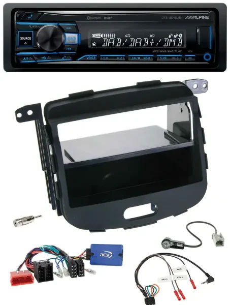 Alpine USB Bluetooth DAB Lenkrad Autoradio für Hyundai i10 09-13 schwarz Rubber