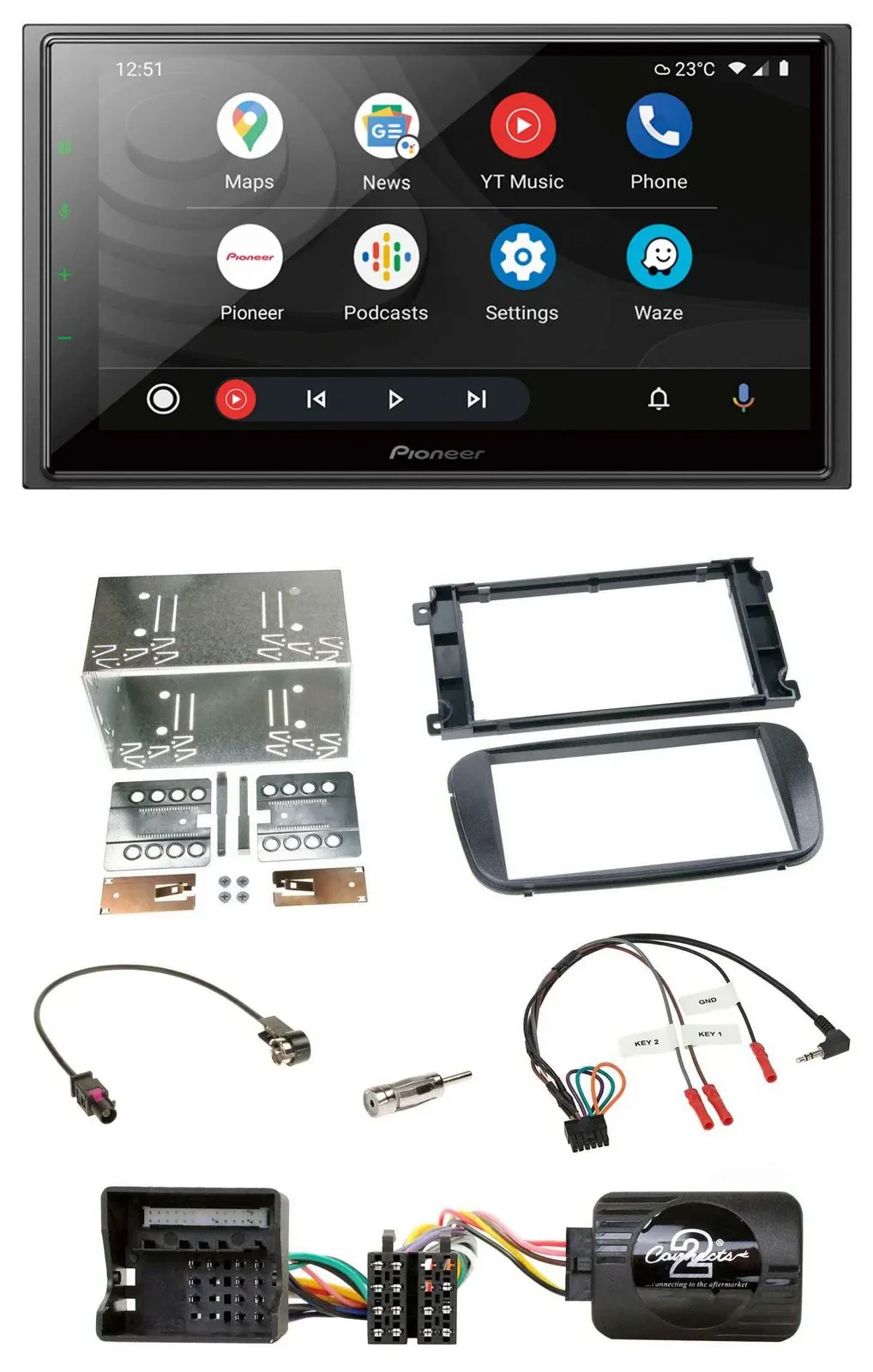 Pioneer USB 2DIN DAB Lenkrad Bluetooth Autoradio für Ford S-Max Mondeo 07-14 Pro