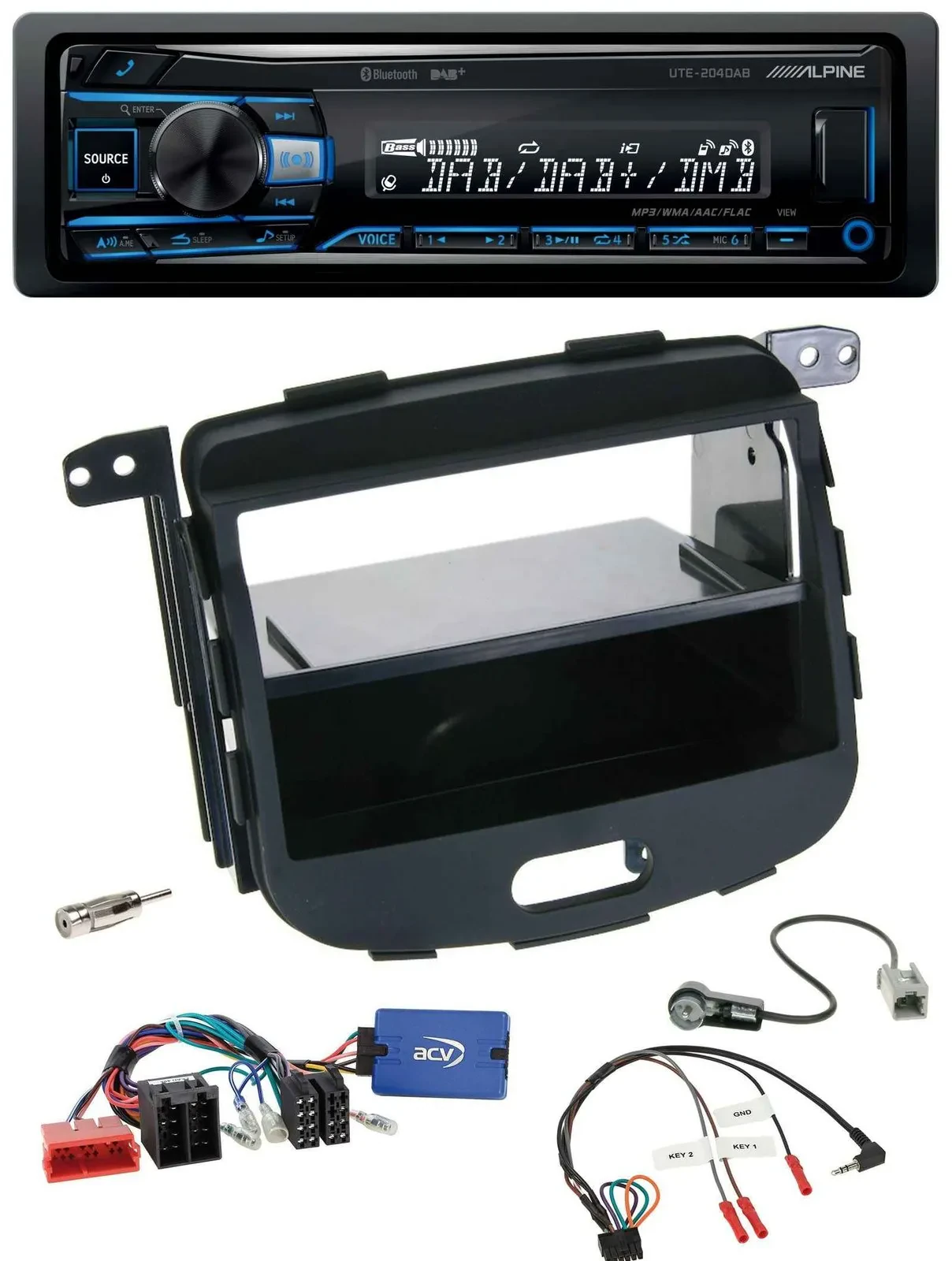 Автомагнитола Alpine для Hyundai i10 (2009–2013) USB, Bluetooth, DAB, черная, резиновое покрытие