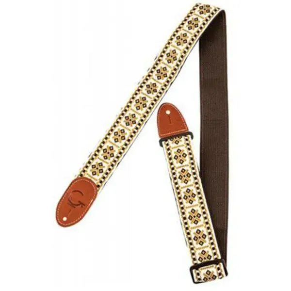 Gretsch G-Band Guitar Strap, Diamond Pattern with Brown Ends #9220060101