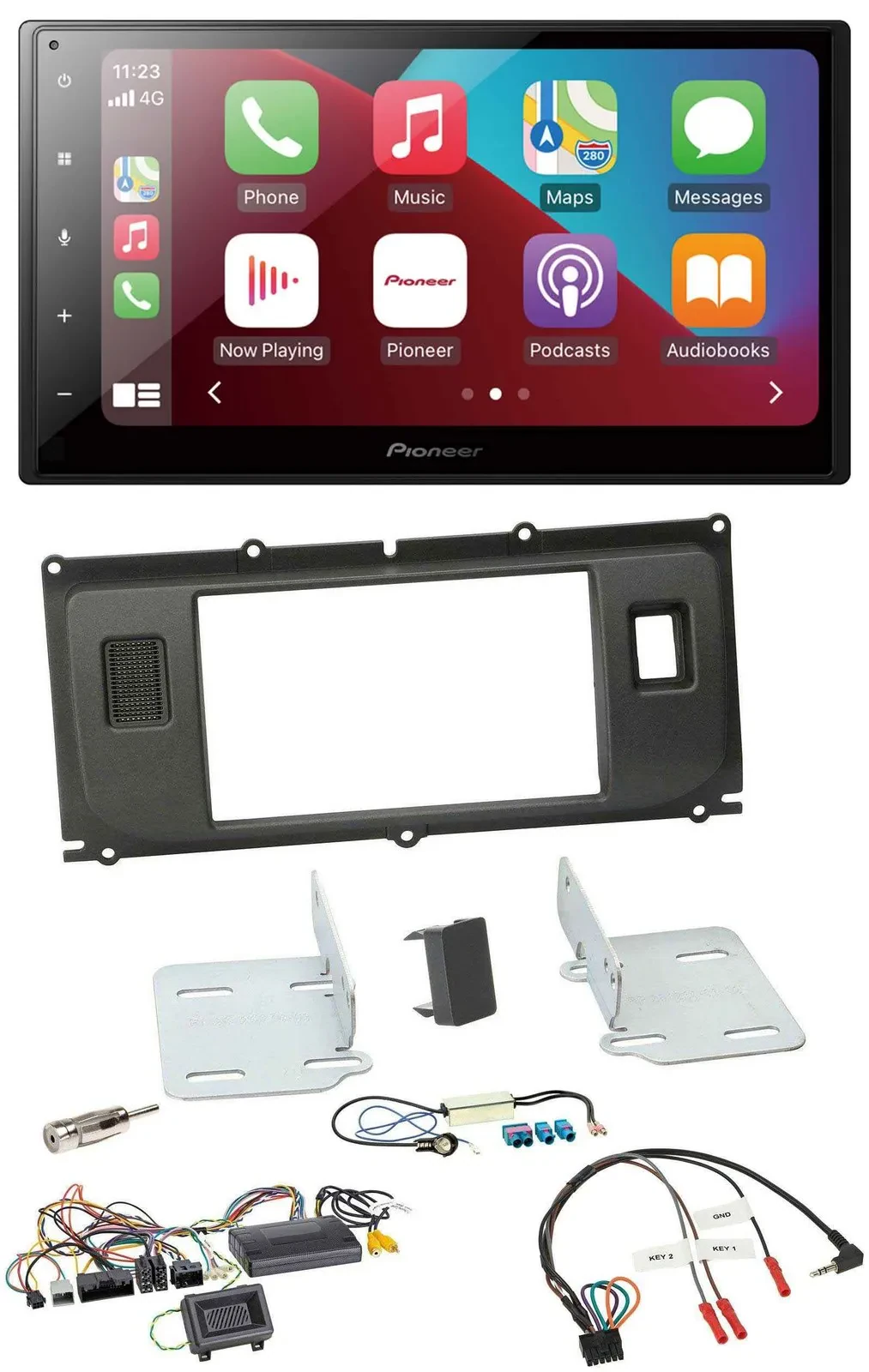 Автомагнитола для Land Rover Evoque Pioneer 2DIN, USB, DAB, Bluetooth, поддержка кнопок на руле