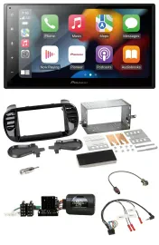 Pioneer DAB Bluetooth 2DIN USB Lenkrad Autoradio für Fiat 500 Fakra 08-15 schwar