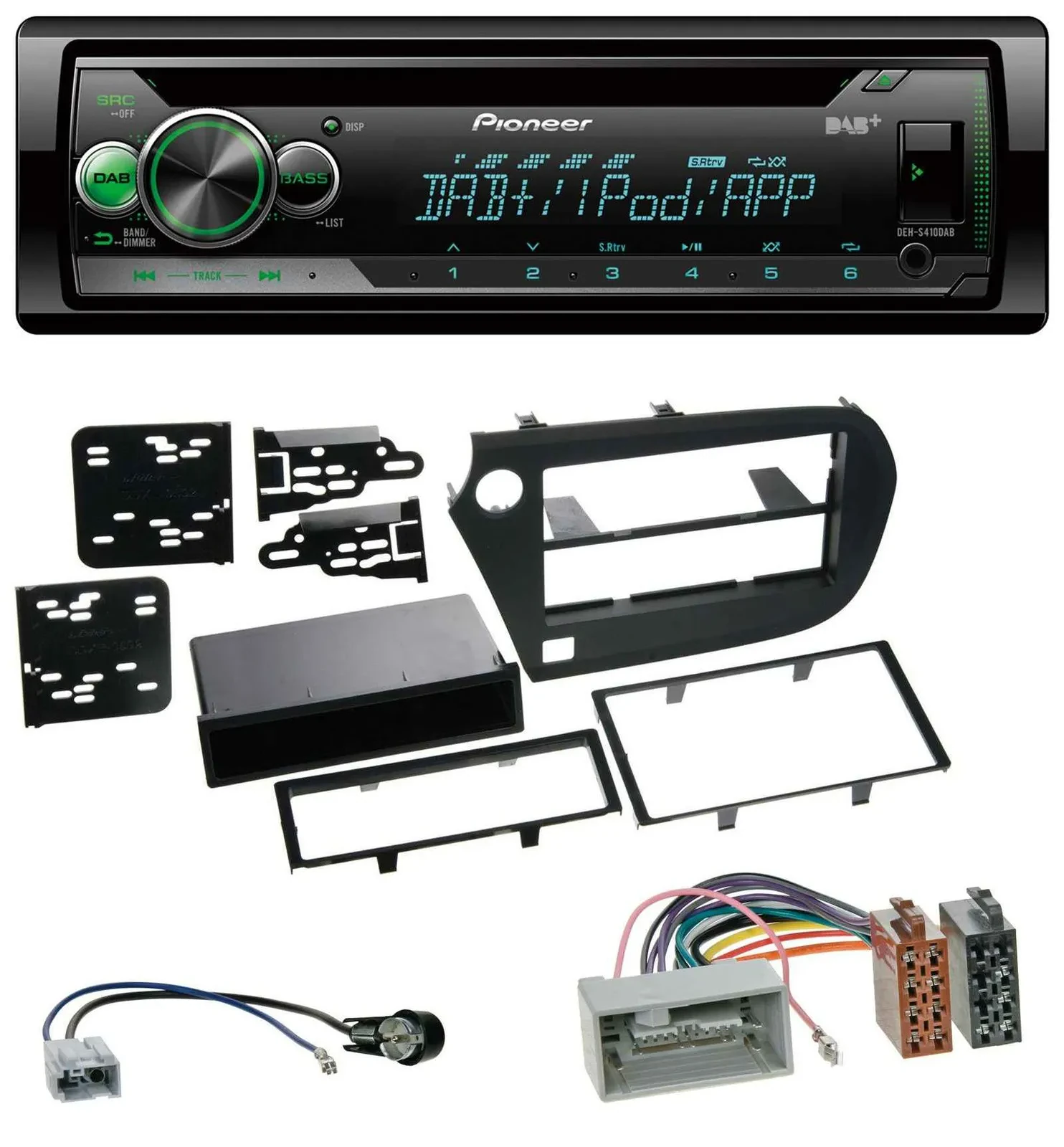 Pioneer USB MP3 DAB AUX CD Autoradio für Honda Insight (ZE2, 2009-2013)