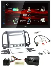 JVC USB Bluetooth Lenkrad DAB 2DIN Autoradio für Hyundai Santa Fe 4 Schalter 200