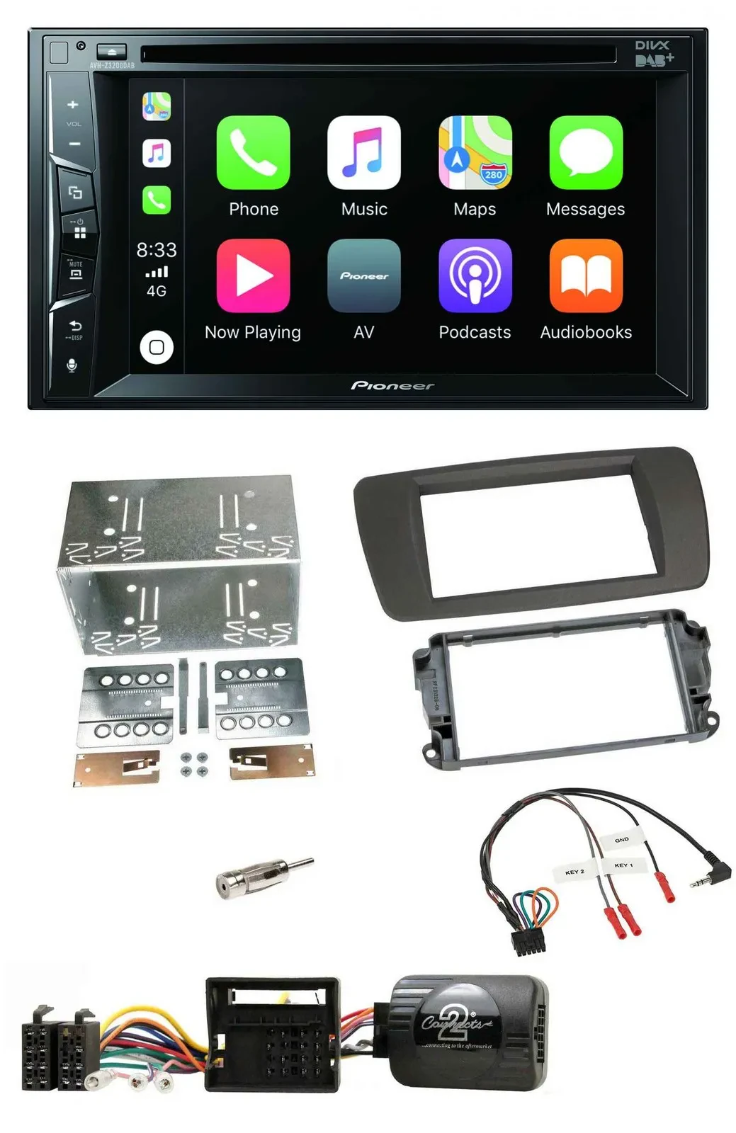 Pioneer Lenkrad USB DVD Bluetooth DAB 2DIN Autoradio für Seat Ibiza ab 08 tuam-g