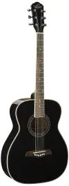 Oscar Schmidt 6 String OF2 Folk Acoustic Guitar, Black (OF2B-A)