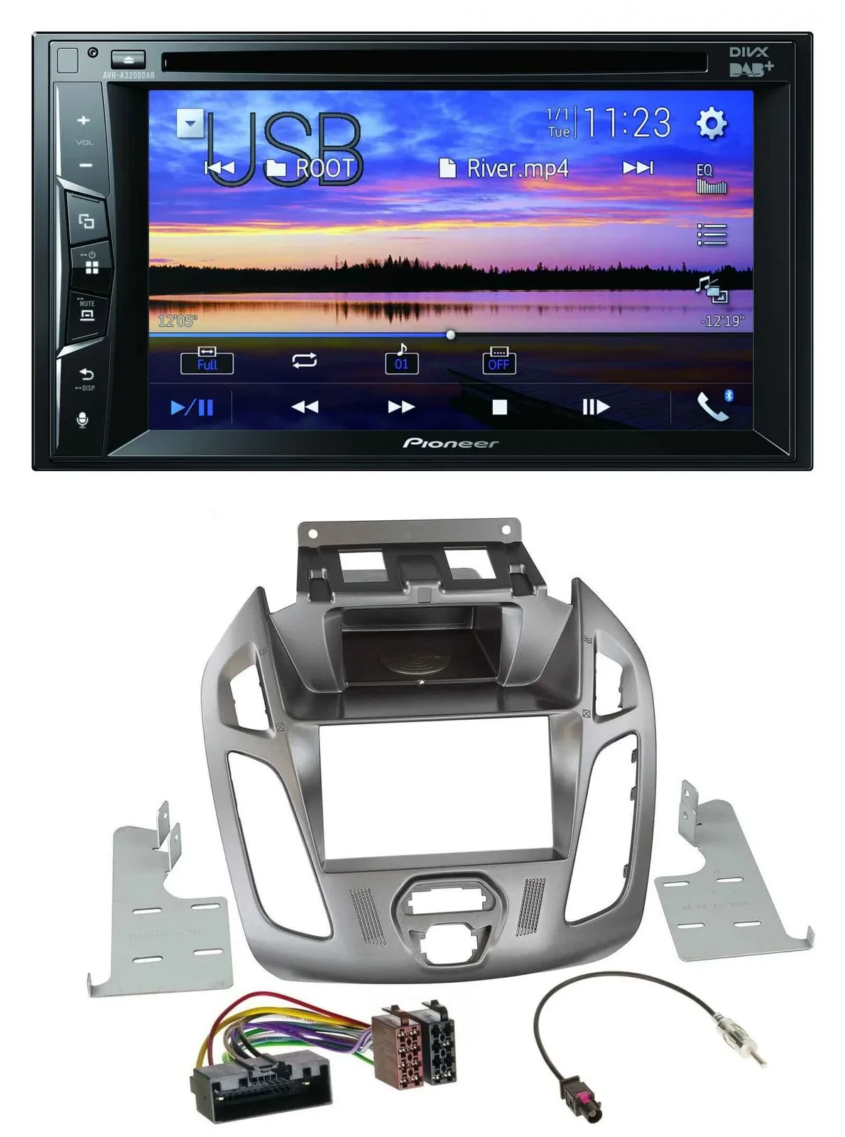 Pioneer Bluetooth 2DIN USB DVD DAB MP3 Autoradio für Ford Transit 2013-2018 ohne