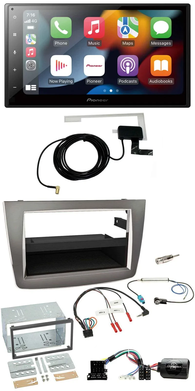 Pioneer Lenkrad USB Bluetooth DAB 2DIN Autoradio für Alfa Romeo Mito 2008-2014 s