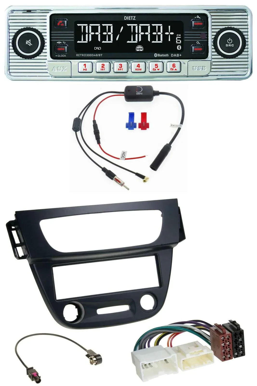 Dietz DAB USB MP3 Bluetooth Autoradio für Renault Megane 3 09-14 schwarz