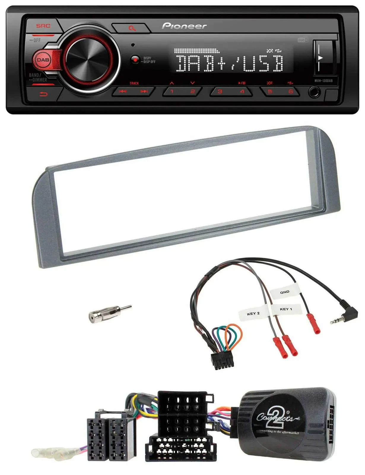 Автомагнитола для Alfa Romeo 147/GT (2007–2010) Pioneer 1DIN DAB USB антрацит