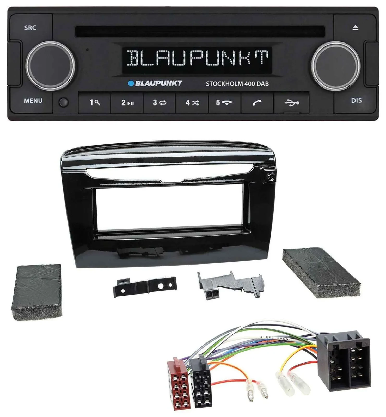Blaupunkt MP3 Bluetooth DAB CD USB Autoradio für Lancia Y ab 12 schwarz glänzend