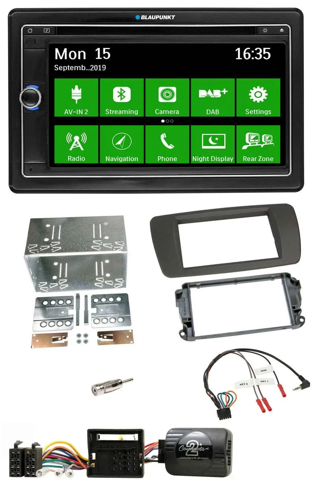 Blaupunkt Bluetooth 2DIN Lenkrad DAB USB TMC Navigation für Seat Ibiza ab 08 tua