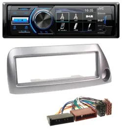 Автомагнитола JVC Bluetooth MP3 USB DAB для Ford Ka до 2008, серебристый металлик