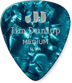 Dunlop Celluloid Turquoise Pearloid Medium 483P11MD 12Pack  медиаторы, средние, 12 шт.