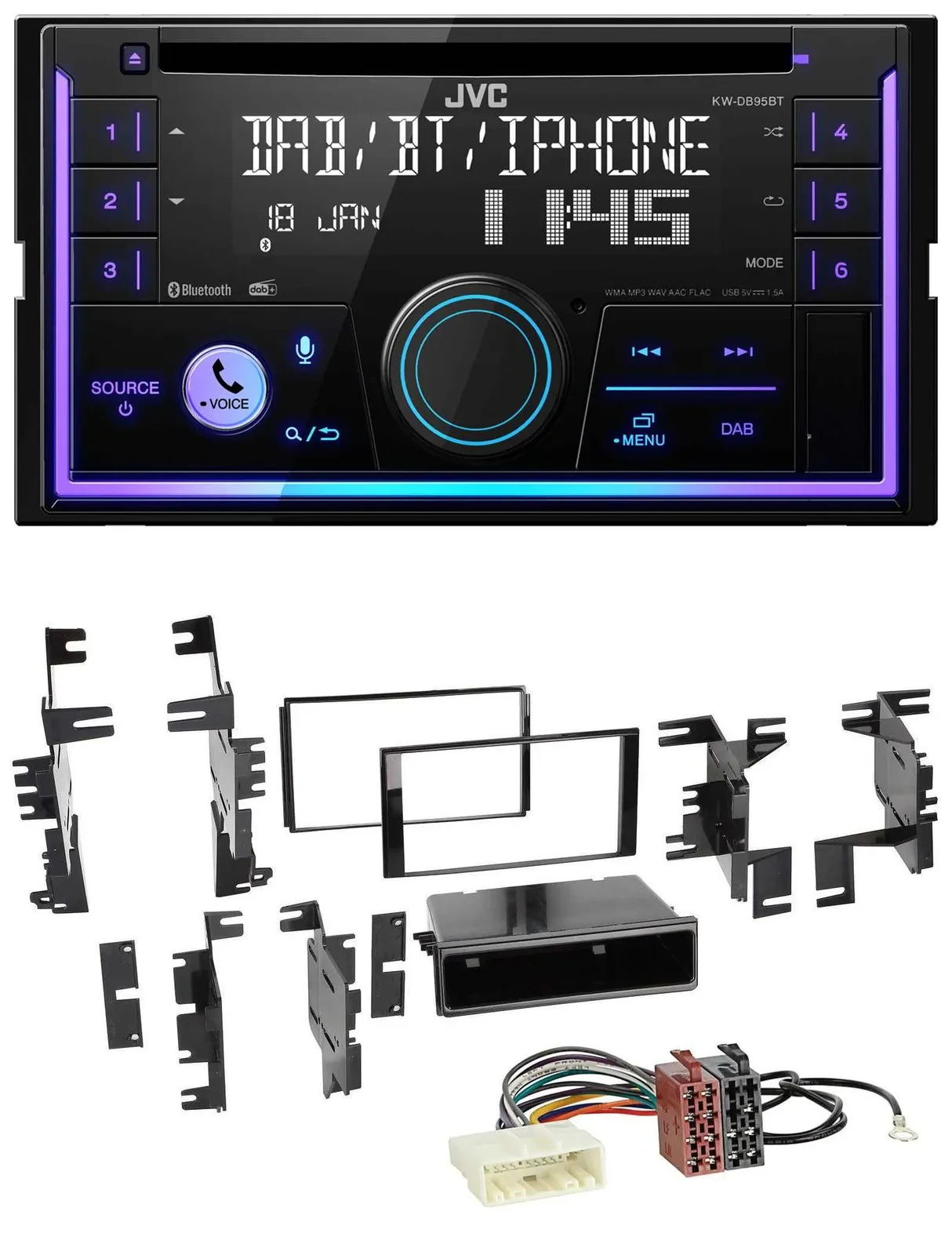 JVC MP3 USB 2DIN DAB Bluetooth CD Autoradio für Nissan Cube ab 09 Frontier ab 13