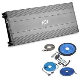 NVX NBA201 700W Class-AB 2-Channel Amplifier with Free 4 Gauge Amp Wiring Kit