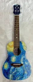 Luna Guitars Luna UKE STR C Concert Size Starry Night Design Acoustic Ukulele