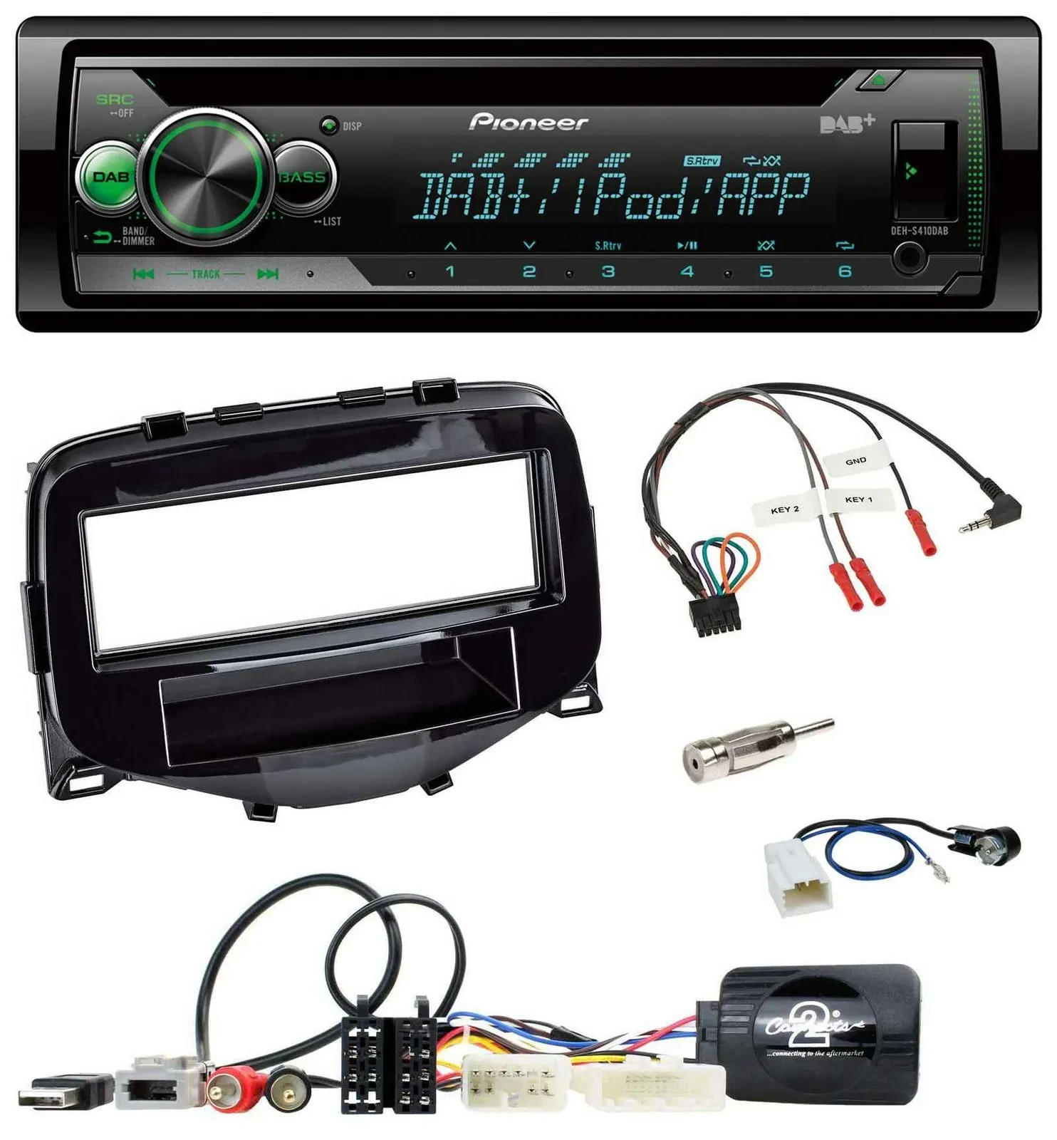 Pioneer USB MP3 DAB Lenkrad CD Autoradio für Toyota Aygo 2014-2021