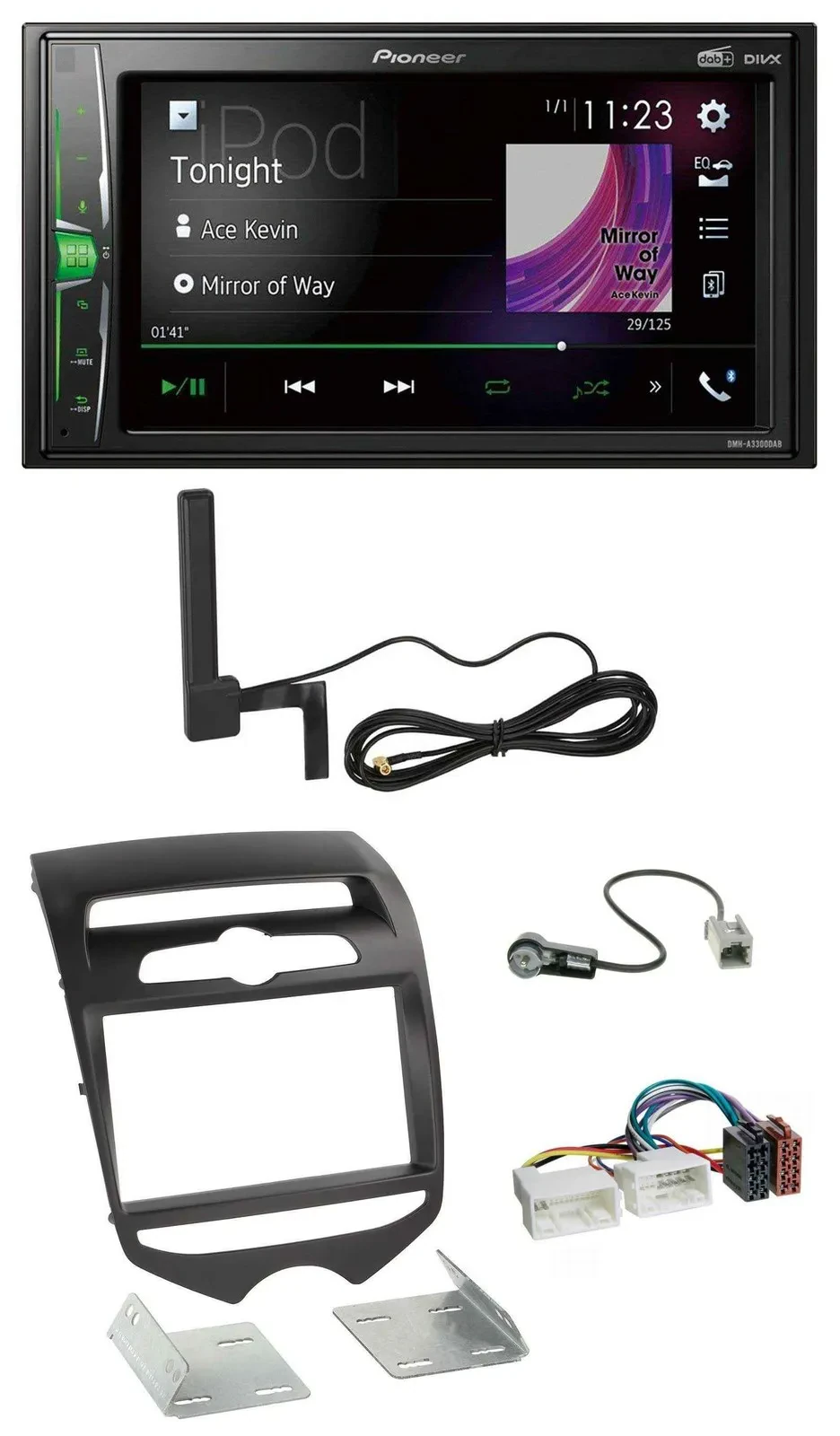 Автомагнитола Pioneer 2-DIN, DAB, Bluetooth, MP3, AUX для Hyundai ix20 (с 2010, с ручным климат-контролем)