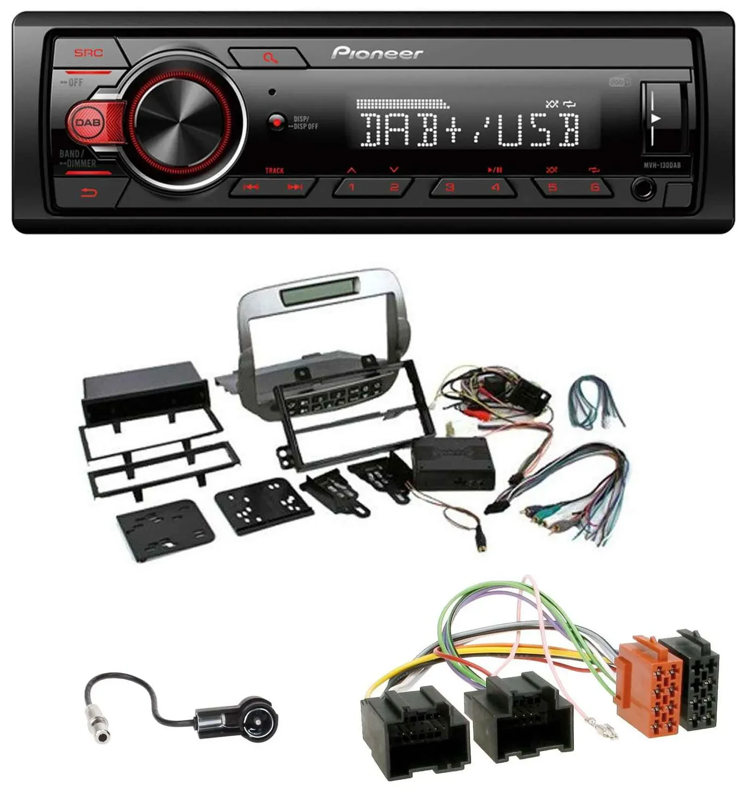 Pioneer MP3 1DIN DAB USB AUX Autoradio für Chevrolet Camaro 2010-2015 silber