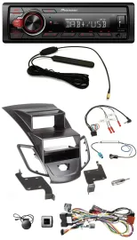 Pioneer MP3 DAB 1DIN Lenkrad USB Autoradio für Ford Fiesta 08-10 Display schwarz