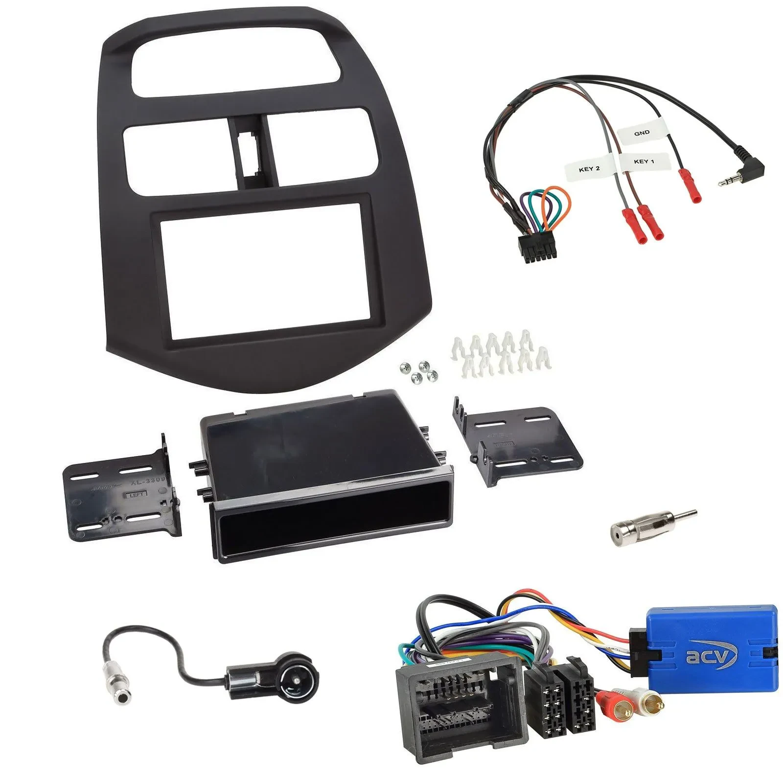 Einbauset Lenkradadapter DIN Autoradio für Chevrolet Spark 2013-2015