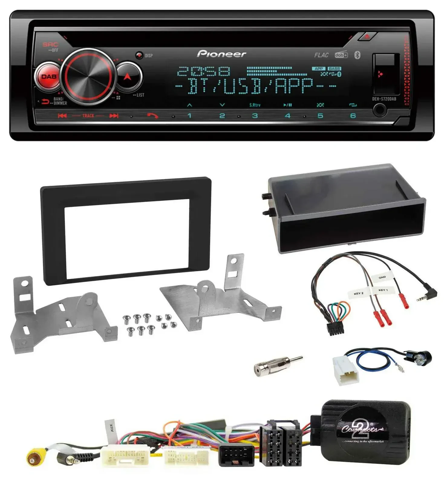 Автомагнитола Pioneer для Toyota Aygo AB7 (с 2022) DAB, CD, Bluetooth, USB, черный