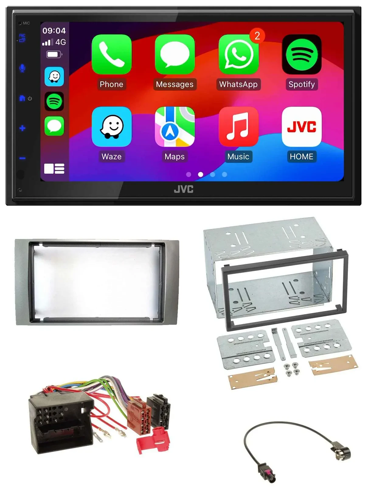 JVC Bluetooth 2DIN MP3 DAB USB Autoradio für Ford Fiesta Focus 2004-2008 silber