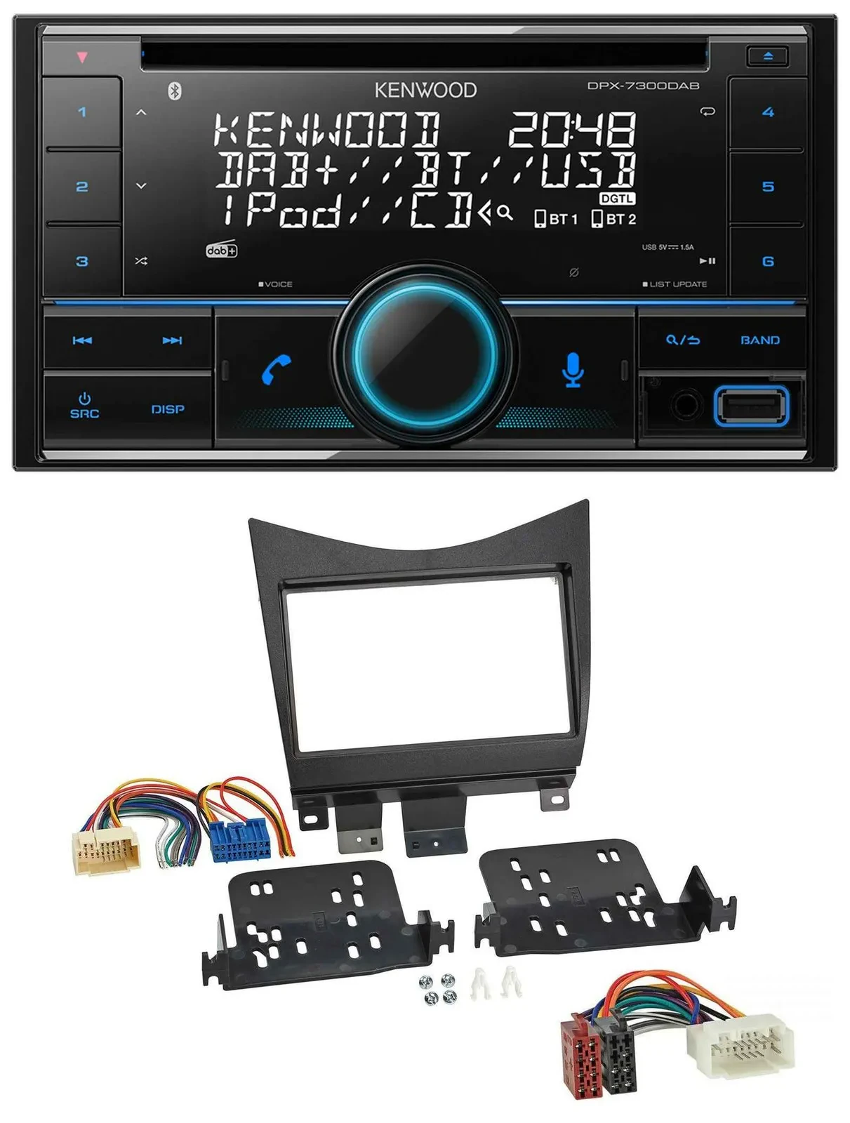 Kenwood CD 2DIN DAB USB MP3 Bluetooth Autoradio für Honda Accord 02-08 schwarz