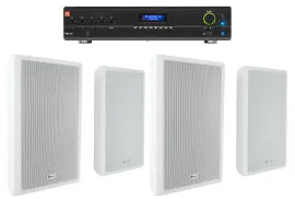 Настенная акустика JBL Rock Slim 70W White с усилителем (4 штуки)