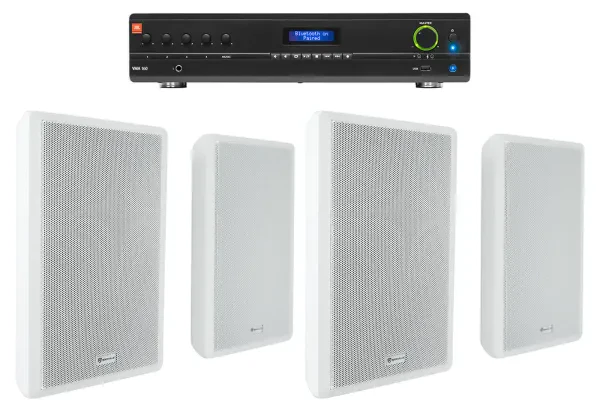 Настенная акустика JBL Rock Slim 70W White с усилителем (4 штуки)