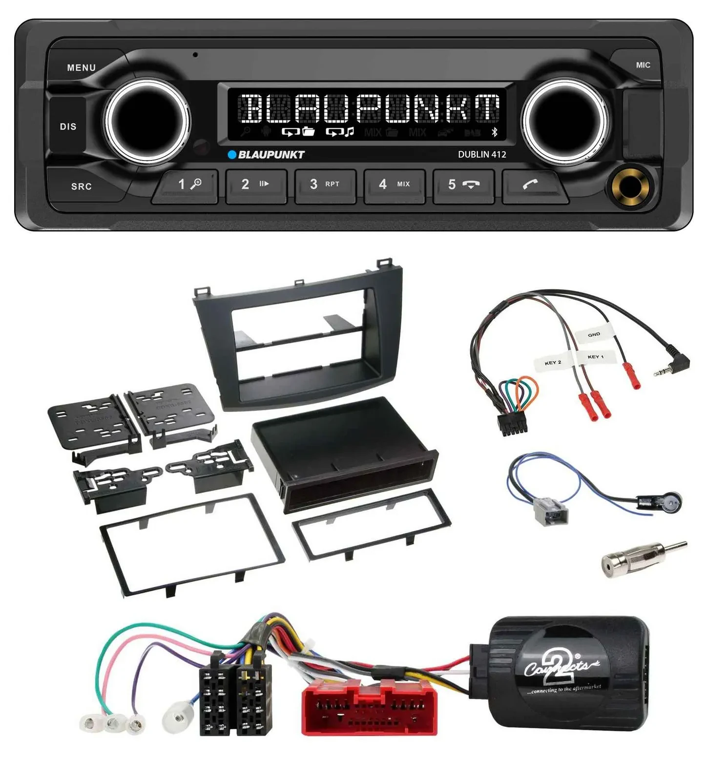 Blaupunkt MP3 Bluetooth USB Lenkrad Autoradio für Mazda 3 2009-2013 analog