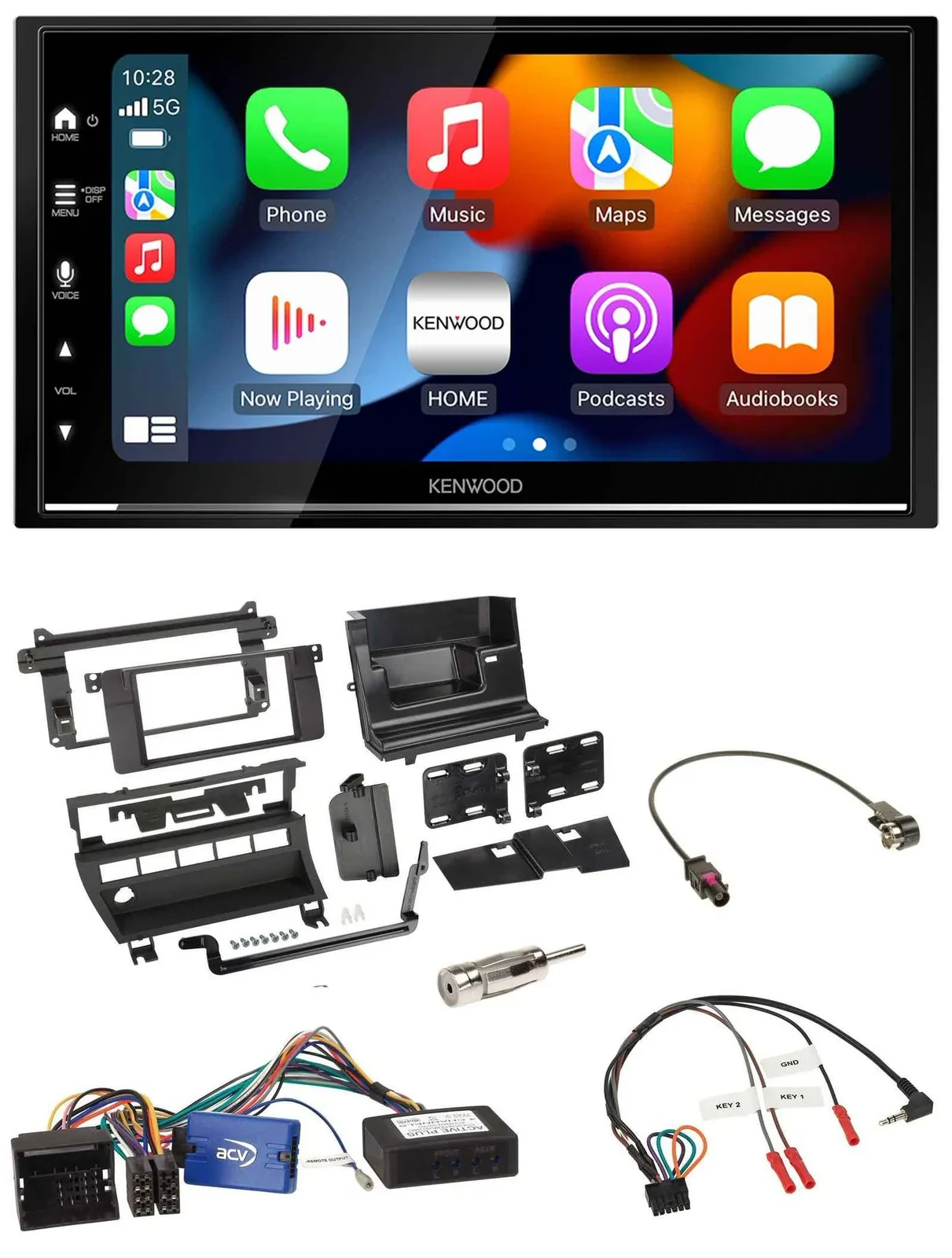 Kenwood DAB USB Bluetooth 2DIN Lenkrad Autoradio für BMW 3er 02-06 E46 5 Schalte