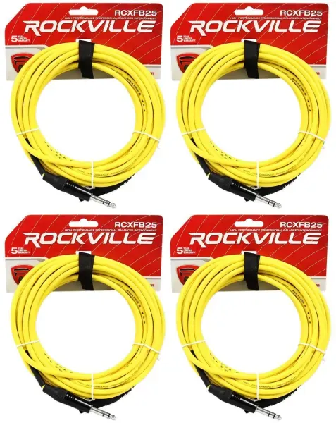 Коммутационный кабель Rockville RCXFB25Y Yellow 7.6 м (4 штуки)