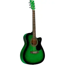 Электроакустическая гитара Rogue RA-090 Concert Cutaway Green Blue Burst