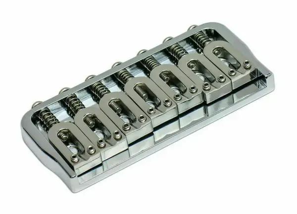 Hipshot 7-String LEFT-HANDED Hardtail Fixed Electric Guitar Bridge .125", CHROME