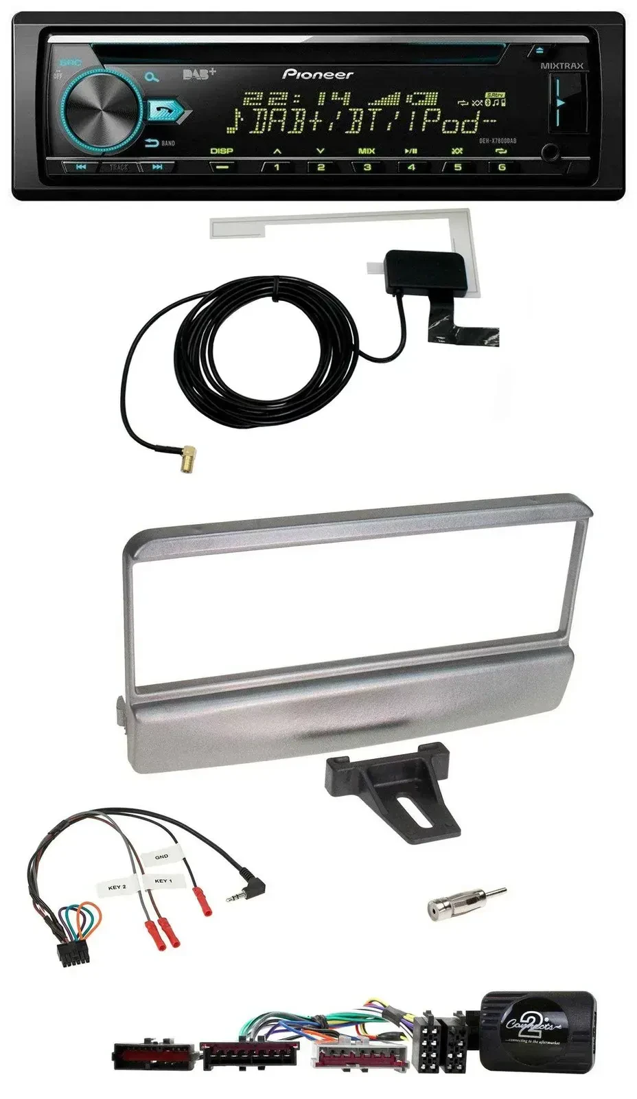 Pioneer MP3 Lenkrad CD USB DAB Autoradio für Ford Mondeo 2000-2002 silber