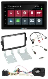 Blaupunkt DAB Bluetooth USB Lenkrad 2DIN Autoradio für Dacia ab 2012 piano schwa