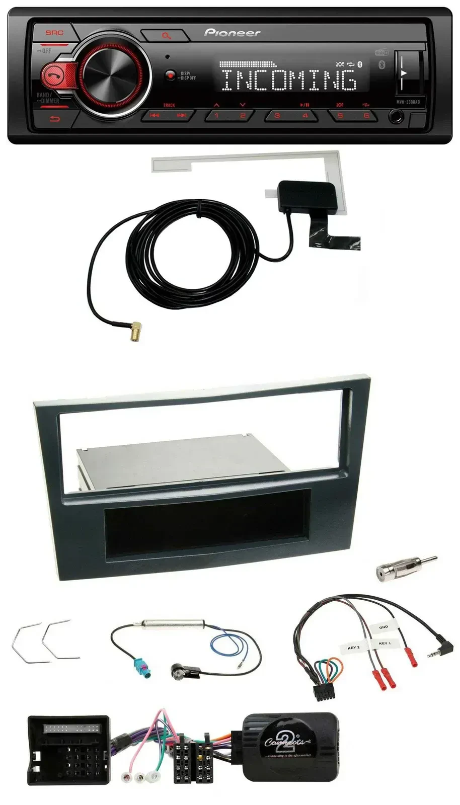 Автомагнитола Pioneer CD, DAB, USB, MP3 для Opel Corsa D (2006–2008), черный (Stealth)