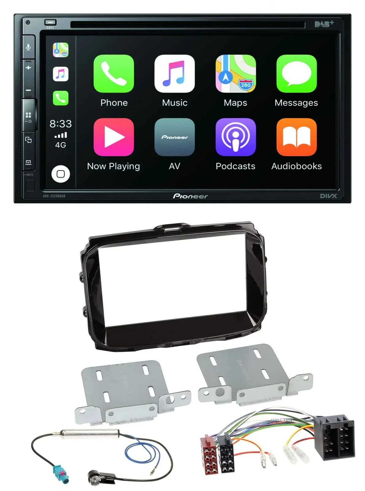 Автомагнитола Pioneer 2-DIN, DVD, MP3, DAB, Bluetooth, USB для Alfa Romeo (ISO, с 2013)