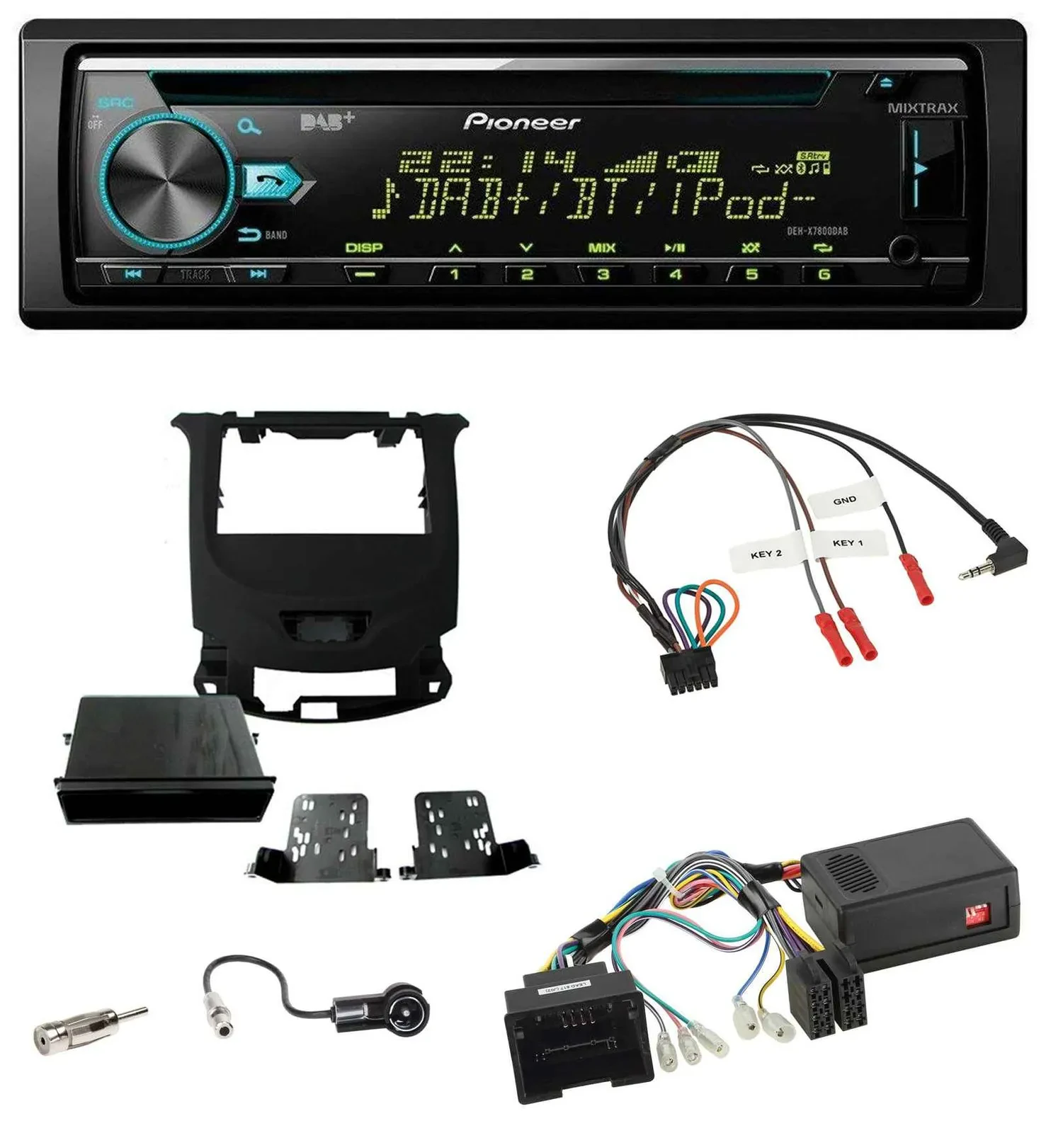 Pioneer DAB Lenkrad CD USB Bluetooth Autoradio für Chevrolet Cruze ab 2016 klavi