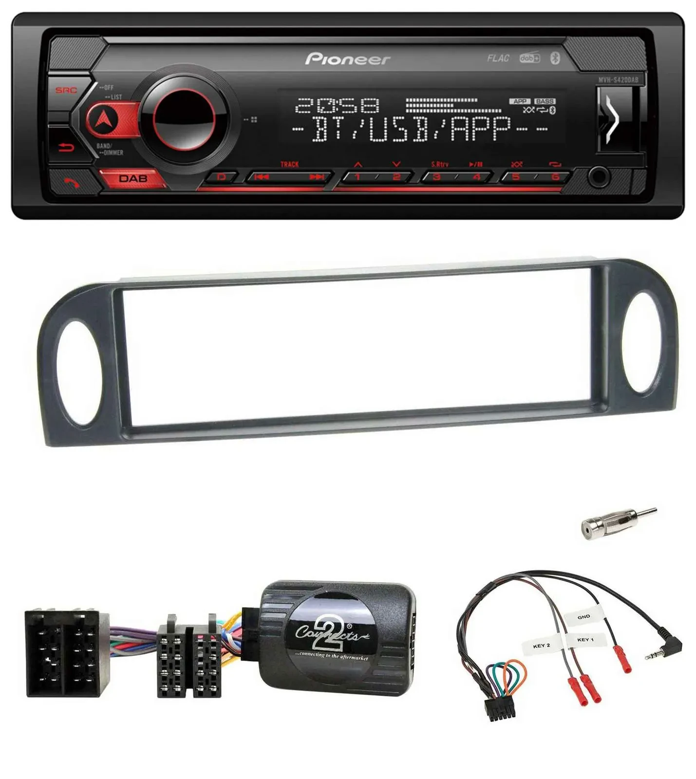 Pioneer Lenkrad USB DAB Bluetooth Autoradio für Citroen C5 2001-2005