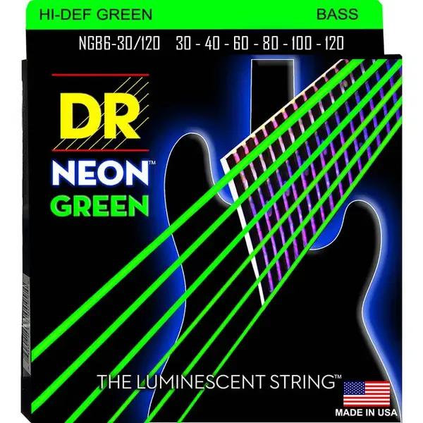 Струны для бас-гитары DR Strings HI-DEF NEON DR NGB6-30/120, 30 - 120