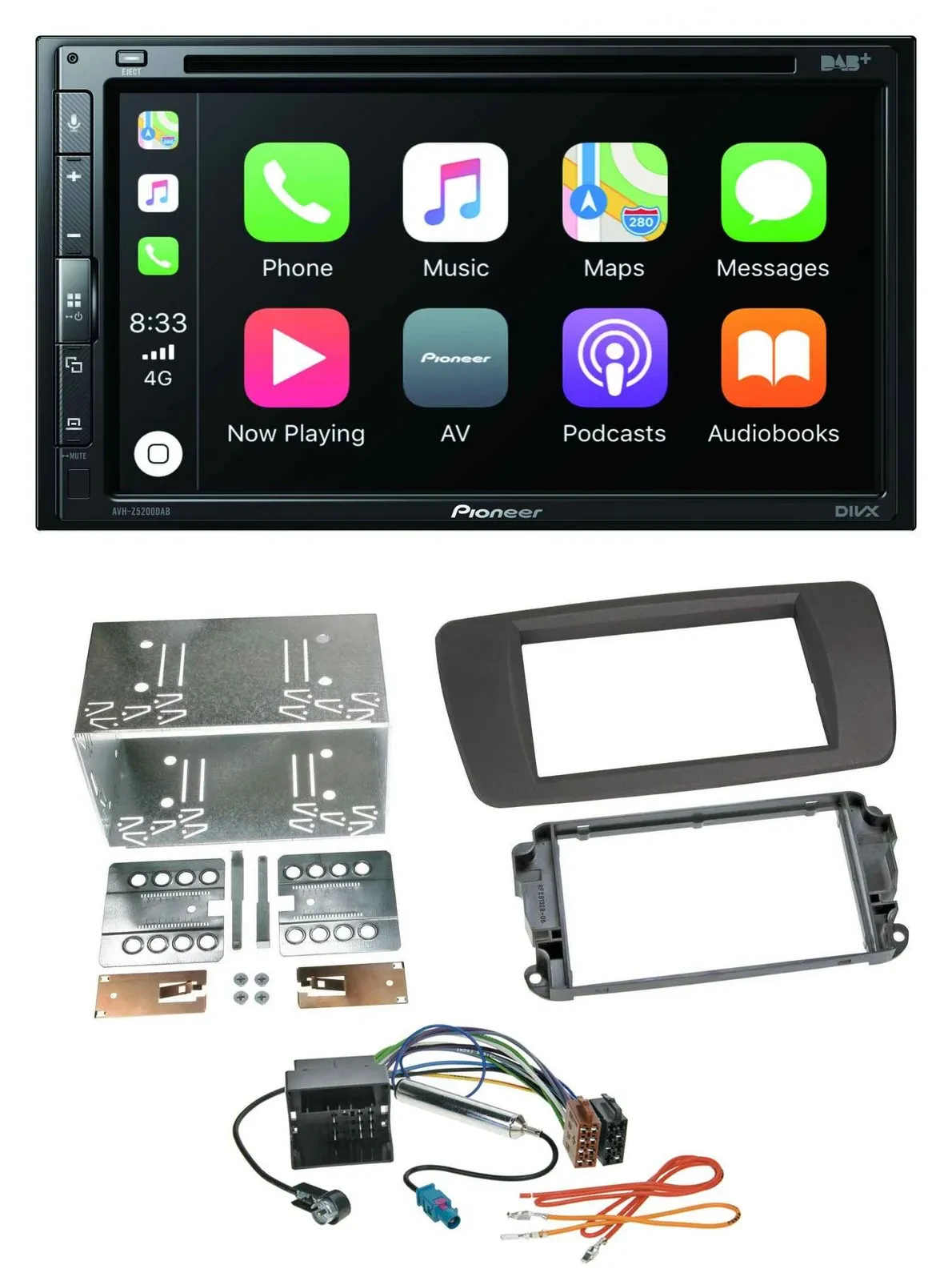 Pioneer DVD 2DIN MP3 DAB Bluetooth USB Autoradio für Seat Ibiza ab 08 tuam-grey