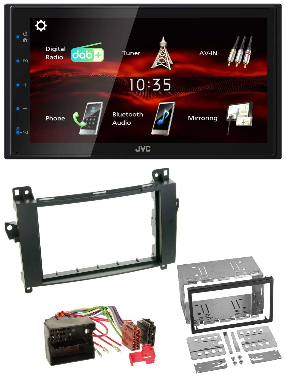 Автомагнитола JVC 2 DIN USB Bluetooth MP3 DAB для Mercedes B-Class T245 (2005–2011)