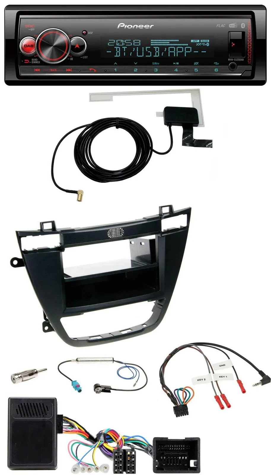 Автомагнитола Pioneer Bluetooth, DAB, USB, для Opel Insignia (с 2008), черный