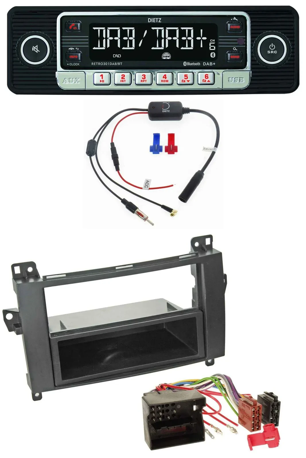Dietz MP3 DAB Bluetooth USB Autoradio für Mercedes A-Klasse 04-12 W169 C169