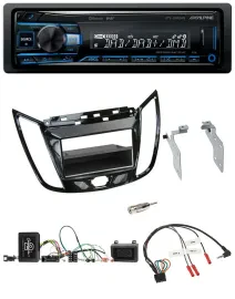 Alpine USB Bluetooth DAB Lenkrad Autoradio für Ford C-Max Kuga Klavierlack schwa