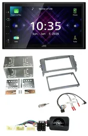 JVC DAB 2DIN Lenkrad Bluetooth USB Autoradio für Toyota Auris 2007-2011 anthrazi