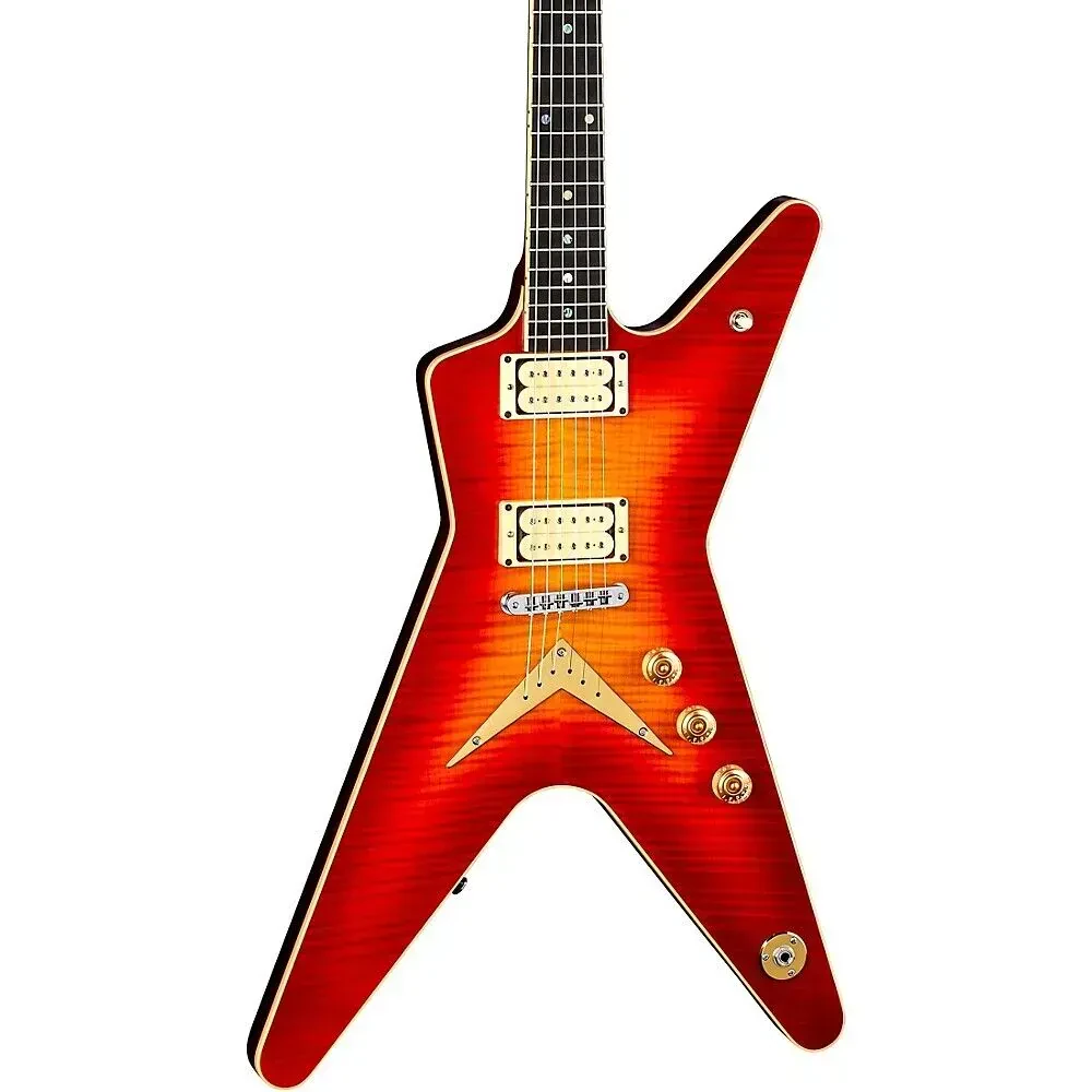 Электрогитара Dean Guitars USA Patents Pending ML Flame Top Trans Cherry Sunburst с кейсом